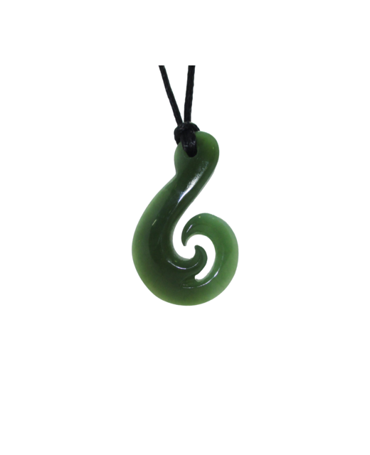 848-WGNZJHOV190040 NZ Greenstone Fish Hook 40mm