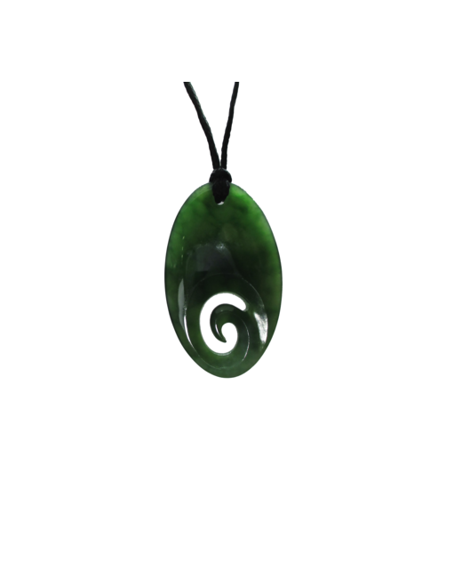 848-WGNZJKOR313040 NZ Greenstone Koru Drop 40mm