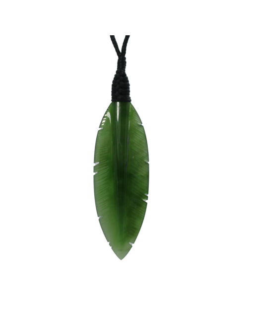 848-WGNZJPEV118060 NZ Greenstone Feather 60mm - Wrapped