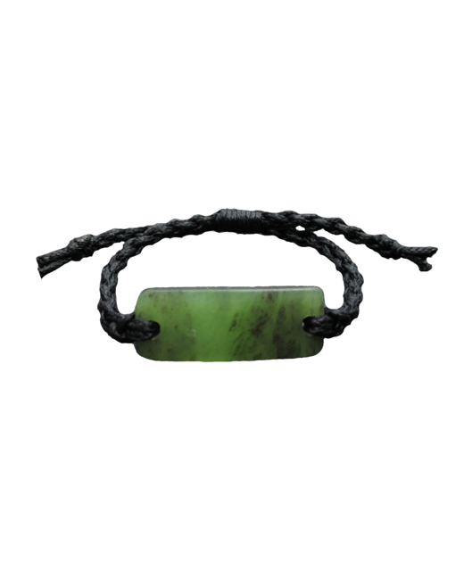 848-WGNZOBRV005015 NZ Greenstone Kids Bracelet 12mm with Plaited Strap - Adjustable